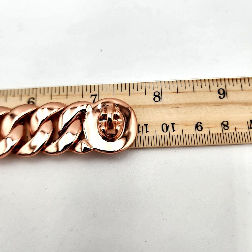 MARC BY MARC JACOBS Katie Turn Lock Rose Gold Bracelet 7.5" - Picture 9 of 14